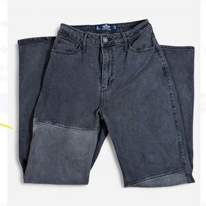 Hollister Ultra High Rise Dad Women's Black Two Tone Jeans Sz 1R